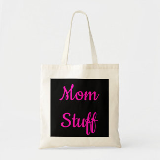 Canvas tas van mam Stuff - zwart en warm roze