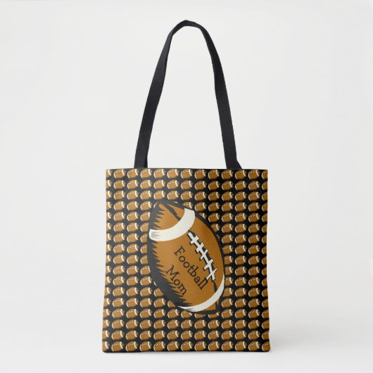 Canvas tas van mam uit bruin en zwart Football (Voorkant)