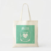 Canvas tas van Mint mason jar bruiloft voor bruids (Voorkant)