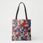Canvas tas van Navy Blue en Red Mosaic (Voorkant)