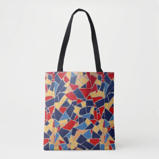 Canvas tas van Navy Blue en Red Mosaic (Voorkant)