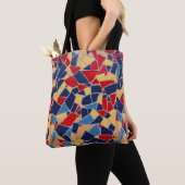 Canvas tas van Navy Blue en Red Mosaic (Dichtbij)