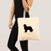 Canvas tas van Newfoundland (zwart silhouet) (Voorkant (product))
