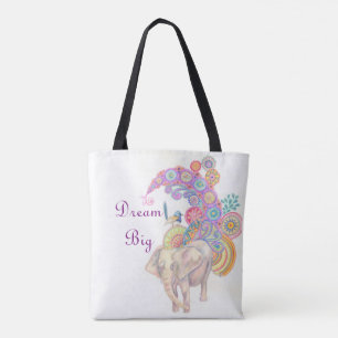 Canvas tas van olifanten en vogels