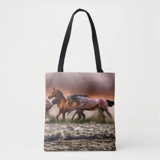 Canvas tas van paarden (Voorkant)
