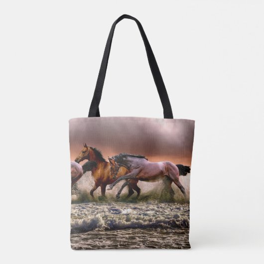 Canvas tas van paarden (Achterkant)