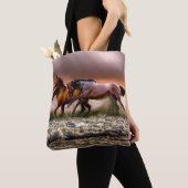 Canvas tas van paarden (Dichtbij)