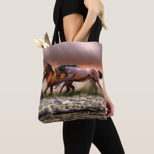 Canvas tas van paarden (Dichtbij)