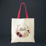 canvas tas van paars en perzikbruine peper<br><div class="desc">waterverf florale vormgeving met elegante paars en perzikbloemen. De tekst en de kleuren kunnen worden gepersonaliseerd.</div>
