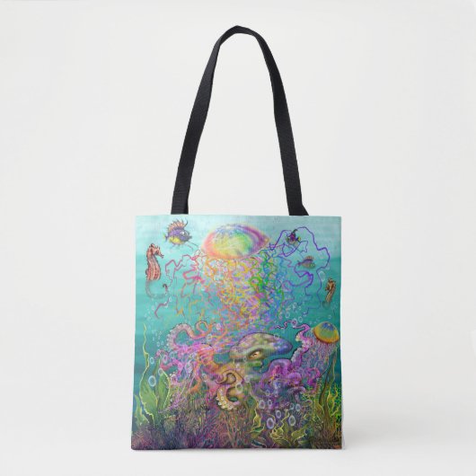 Canvas tas van regenboogkwal (Voorkant)