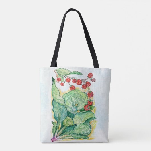 Canvas tas van Rubarb en frambozen (Achterkant)