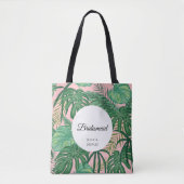 Canvas tas van Tropische Leaves Beach Wedding Brid (Voorkant)