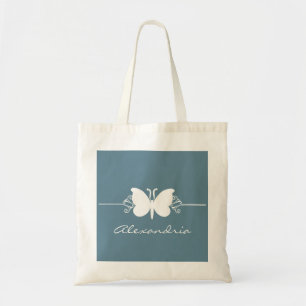 Canvas tas van vette blauwe vlinder