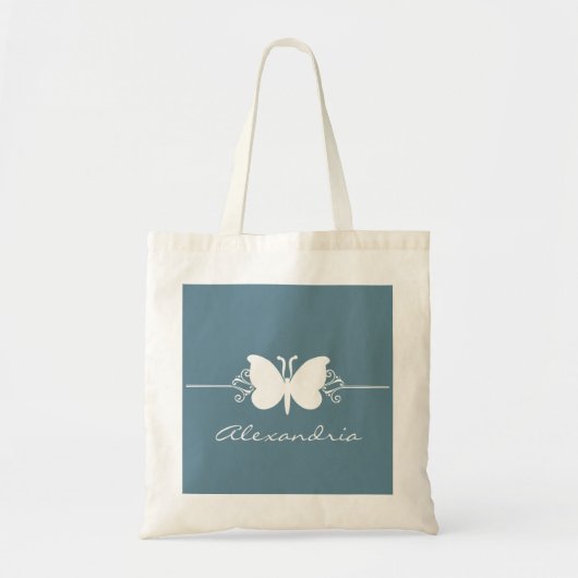Canvas tas van vette blauwe vlinder (Voorkant)