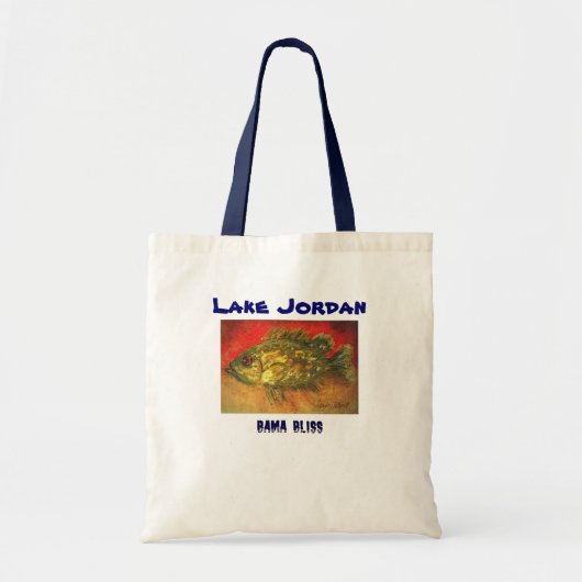 Canvas tas van vis, handformaat "Lake Jordan" Alab (Voorkant)
