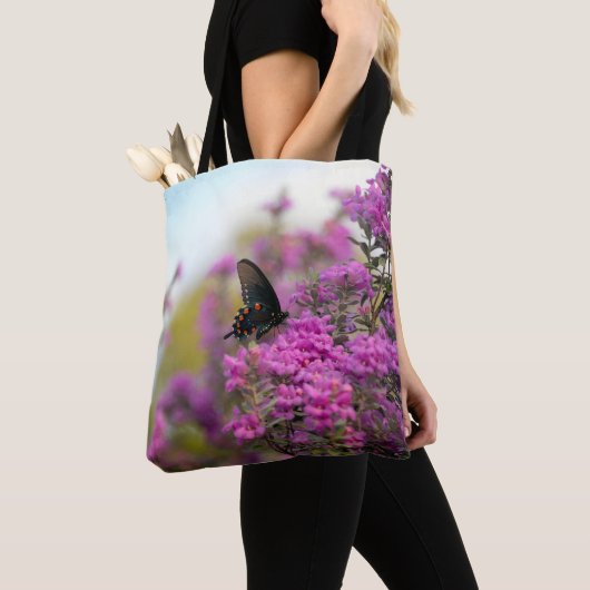 Canvas tas van vlinder en Bloom (Dichtbij)