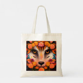 Canvas tas van wilde dieren met klauterbloem (Achterkant)