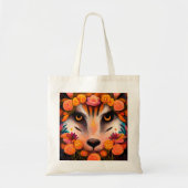 Canvas tas van wilde dieren met klauterbloem (Voorkant)