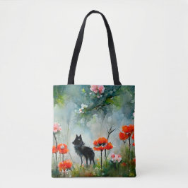 Canvas tas van wilde dieren met klauterbloem