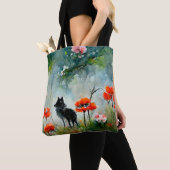 Canvas tas van wilde dieren met klauterbloem (Dichtbij)