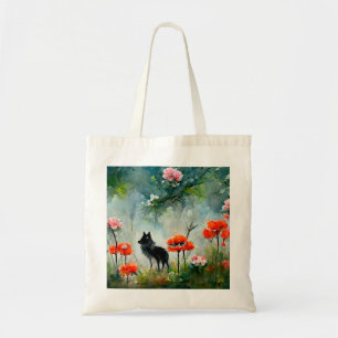 Canvas tas van wilde dieren met klauterbloem