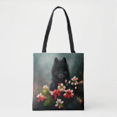 Canvas tas van wilde dieren met klauterbloem (Voorkant)