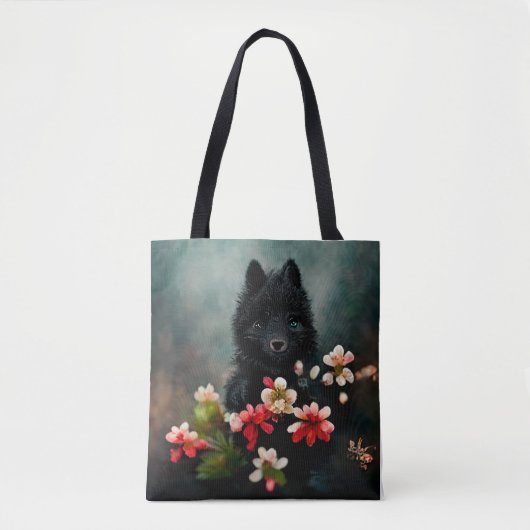 Canvas tas van wilde dieren met klauterbloem (Voorkant)