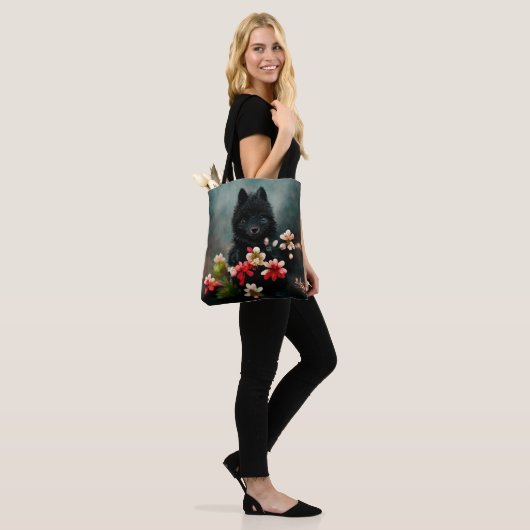 Canvas tas van wilde dieren met klauterbloem (Op model)