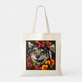 Canvas tas van wilde dieren met klauterbloem (Achterkant)