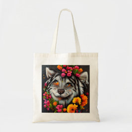 Canvas tas van wilde dieren met klauterbloem