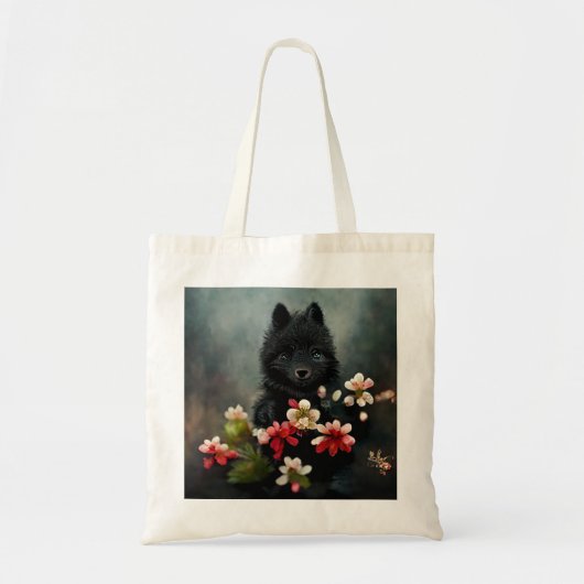 Canvas tas van wilde dieren met klauterbloem (Voorkant)