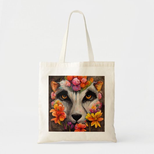 Canvas tas van wilde dieren met klauterbloem (Voorkant)