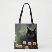 Canvas tas van wilde dieren met klauterbloem (Voorkant)