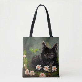 Canvas tas van wilde dieren met klauterbloem