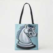 Canvas tas van witte paarden (Voorkant)