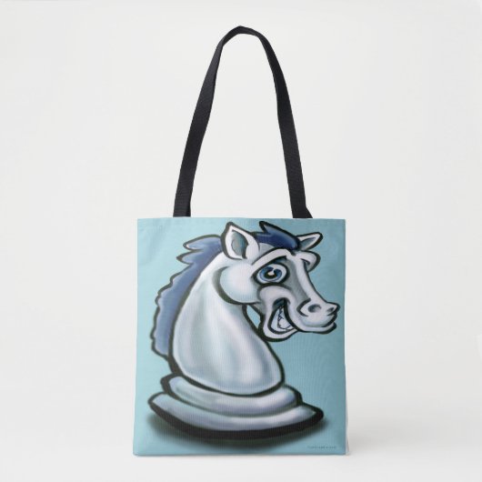 Canvas tas van witte paarden (Voorkant)