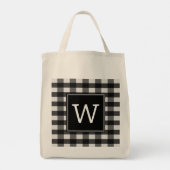 Canvas tas van zwart buffelmonogram (Achterkant)