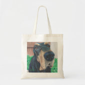 canvas tas van zwarte hond (Voorkant)