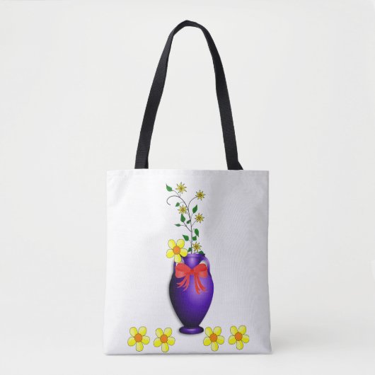 Canvas tas vase floral (Voorkant)