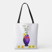 Canvas tas vase floral (Achterkant)