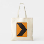 Canvas tas verkeersteken rechts draaien (Achterkant)