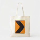 Canvas tas verkeersteken rechts draaien (Voorkant)