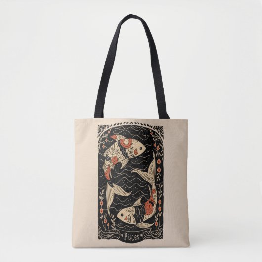 Canvas tas Vissen Hemelse Zodiac Art (Voorkant)
