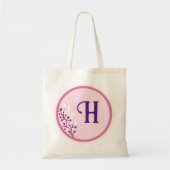 Canvas tas - Voeg je initiaal toe - Paarse (Voorkant)