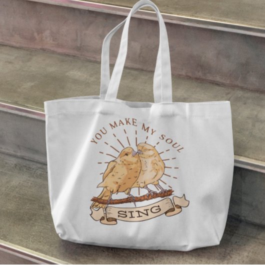 Canvas tas vogelpest Couple Illustration