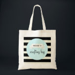Canvas tas voor ambachtelijke doeleinden<br><div class="desc">Deze canvas tas is voorzien van een groen ontwerp van de muntbanner op een zwarte en witte gestreepte achtergrond. Geef deze tas een persoonlijk tintje met jouw naam of maak deze in een tas die bij je past!</div>