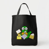 Canvas tas voor boekboeken met bladwijzer (donker) (Voorkant)