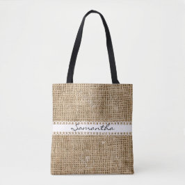 Canvas tas voor Burlap- en Lacey Ribbon-ontwerp