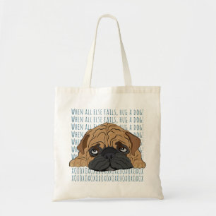Canvas tas voor de begroting "Hug a dog" Bull Dog
