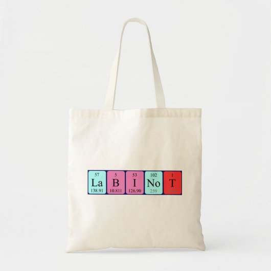 Canvas tas voor de etikettering van periodieke han (Voorkant)